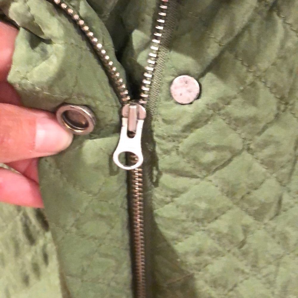 Eileen Fisher green silk zip up jacket - Picture 5 of 9